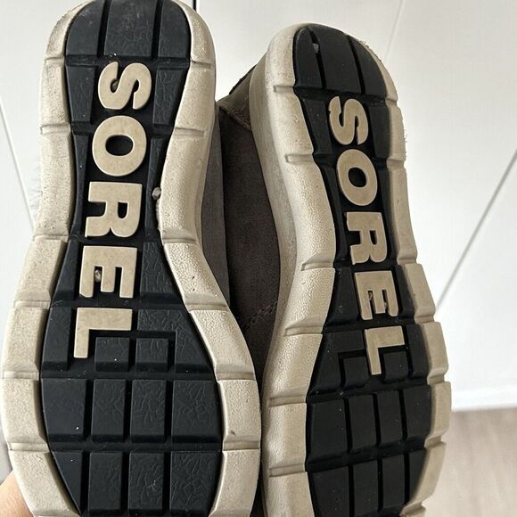 Sorel Explorer Joan Boots Size 7 US Gray Suede Faux Fur Insulated Winter - Picture 6 of 8